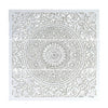 Josa 3pc Wood Wall Panel Set |Mandala Floral Carving | Antique White Finish | 48 Inch Square Decor By The Urban Port