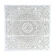 Josa 3pc Wood Wall Panel Set |Mandala Floral Carving | Antique White Finish | 48 Inch Square Decor By The Urban Port