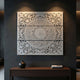 Josa 3pc Wood Wall Panel Set |Mandala Floral Carving | Antique White Finish | 48 Inch Square Decor By The Urban Port