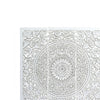 Josa 3pc Wood Wall Panel Set |Mandala Floral Carving | Antique White Finish | 48 Inch Square Decor By The Urban Port
