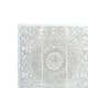 Josa 3pc Wood Wall Panel Set |Mandala Floral Carving | Antique White Finish | 48 Inch Square Decor By The Urban Port