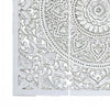 Josa 3pc Wood Wall Panel Set |Mandala Floral Carving | Antique White Finish | 48 Inch Square Decor By The Urban Port