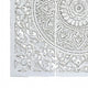 Josa 3pc Wood Wall Panel Set |Mandala Floral Carving | Antique White Finish | 48 Inch Square Decor By The Urban Port