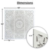 Josa 3pc Wood Wall Panel Set |Mandala Floral Carving | Antique White Finish | 48 Inch Square Decor By The Urban Port
