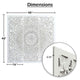 Josa 3pc Wood Wall Panel Set |Mandala Floral Carving | Antique White Finish | 48 Inch Square Decor By The Urban Port