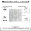 Josa 3pc Wood Wall Panel Set |Mandala Floral Carving | Antique White Finish | 48 Inch Square Decor By The Urban Port