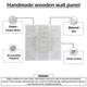 Josa 3pc Wood Wall Panel Set |Mandala Floral Carving | Antique White Finish | 48 Inch Square Decor By The Urban Port