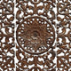 Josa 3pc Wood Wall Panel Set | Mandala Floral Carving | Brown Finish | 48 Inch Square Decor By The Urban Port