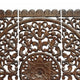 Josa 3pc Wood Wall Panel Set | Mandala Floral Carving | Brown Finish | 48 Inch Square Decor By The Urban Port