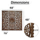 Josa 3pc Wood Wall Panel Set | Mandala Floral Carving | Brown Finish | 48 Inch Square Decor By The Urban Port