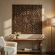 Josa 3pc Wood Wall Panel Set | Mandala Floral Carving | Brown Finish | 48 Inch Square Decor By The Urban Port