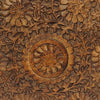 Ari 22 Inch Side End Table | Round Top | Hand Carved Indian Mandala Boho Accent | Brown Mango Wood By The Urban Port