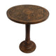 Ari 22 Inch Side End Table | Round Top | Hand Carved Indian Mandala Boho Accent | Brown Mango Wood By The Urban Port