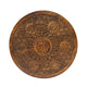 Ari 22 Inch Side End Table | Round Top | Hand Carved Indian Mandala Boho Accent | Brown Mango Wood By The Urban Port
