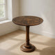 Ari 22 Inch Side End Table | Round Top | Hand Carved Indian Mandala Boho Accent | Brown Mango Wood By The Urban Port