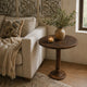 Ari 22 Inch Side End Table | Round Top | Hand Carved Indian Mandala Boho Accent | Brown Mango Wood By The Urban Port