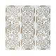 Leva 3pc Wood Wall Decor Set | Moroccan Floral Carving | Antique White Finish | 36 Inch Square By The Urban Port