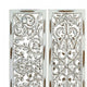 Leva 3pc Wood Wall Decor Set | Moroccan Floral Carving | Antique White Finish | 36 Inch Square By The Urban Port