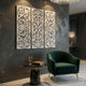 Leva 3pc Wood Wall Decor Set | Moroccan Floral Carving | Antique White Finish | 36 Inch Square By The Urban Port