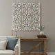 Leva 3pc Wood Wall Decor Set | Moroccan Floral Carving | Antique White Finish | 36 Inch Square By The Urban Port