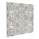 Leva 3pc Wood Wall Decor Set | Moroccan Floral Carving | Antique White Finish | 36 Inch Square By The Urban Port
