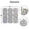 Leva 3pc Wood Wall Decor Set | Moroccan Floral Carving | Antique White Finish | 36 Inch Square By The Urban Port