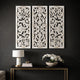 Leva 3pc Wood Wall Decor Set | Moroccan Floral Carving | Antique White Finish | 36 Inch Square By The Urban Port