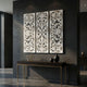 Leva 3pc Wood Wall Decor Set | Moroccan Floral Carving | Antique White Finish | 36 Inch Square By The Urban Port