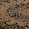 Jem 22 Inch Side End Table | Round Top | Hand Carved Boho Mandala Design with Twisted Base | Brown Mango Wood By The Urban Port