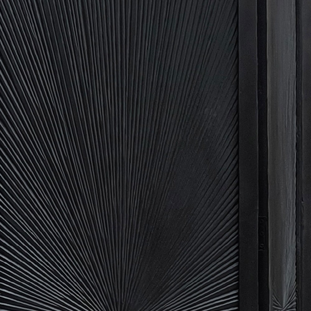 Cava 3 Panel Folding Screen Room Divider| Sunburst Design | Black Mango Wood | 60x72 Inch By The Urban Port