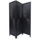 Cava 3 Panel Folding Screen Room Divider| Sunburst Design | Black Mango Wood | 60x72 Inch By The Urban Port