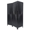 Cava 3 Panel Folding Screen Room Divider| Sunburst Design | Black Mango Wood | 60x72 Inch By The Urban Port