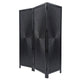 Cava 3 Panel Folding Screen Room Divider| Sunburst Design | Black Mango Wood | 60x72 Inch By The Urban Port