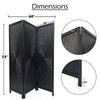 Cava 3 Panel Folding Screen Room Divider| Sunburst Design | Black Mango Wood | 60x72 Inch By The Urban Port
