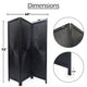Cava 3 Panel Folding Screen Room Divider| Sunburst Design | Black Mango Wood | 60x72 Inch By The Urban Port