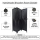 Cava 3 Panel Folding Screen Room Divider| Sunburst Design | Black Mango Wood | 60x72 Inch By The Urban Port