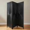Cava 3 Panel Folding Screen Room Divider| Sunburst Design | Black Mango Wood | 60x72 Inch By The Urban Port