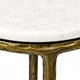 Minza Accent Side End Table | Modern White Marble Round Top | H& Forged | Hammered Antique Brass Finish | 24" By The  Urban Port