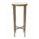Minza Accent Side End Table | Modern White Marble Round Top | H& Forged | Hammered Antique Brass Finish | 24" By The  Urban Port