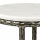 Minza Accent Side End Table | Modern White Marble Round Top | H& Forged | Hammered Antique Nickel Finish | 24" By The  Urban Port