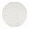 Minza Accent Side End Table | Modern White Marble Round Top | H& Forged | Hammered Antique Nickel Finish | 24" By The  Urban Port