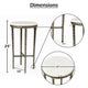 Minza Accent Side End Table | Modern White Marble Round Top | H& Forged | Hammered Antique Nickel Finish | 24" By The  Urban Port