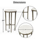 Minza Accent Side End Table | Modern White Marble Round Top | H& Forged | Hammered Antique Nickel Finish | 24" By The  Urban Port