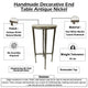 Minza Accent Side End Table | Modern White Marble Round Top | H& Forged | Hammered Antique Nickel Finish | 24" By The  Urban Port