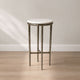 Minza Accent Side End Table | Modern White Marble Round Top | H& Forged | Hammered Antique Nickel Finish | 24" By The  Urban Port