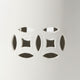 Garden Accent Stool, 17 Inch Round Drum Shape, White Ceramic, Cut Out Details By The Urban Port