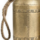 Pima 3 Piece Cowbell Set | Etched Antique Gold Iron with Jute Rope | Organic Decor By The Urban Port