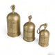 Pima 3 Piece Cowbell Set | Etched Antique Gold Iron with Jute Rope | Organic Decor By The Urban Port