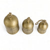 Pima 3 Piece Cowbell Set | Etched Antique Gold Iron with Jute Rope | Organic Decor By The Urban Port