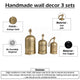 Pima 3 Piece Cowbell Set | Etched Antique Gold Iron with Jute Rope | Organic Decor By The Urban Port